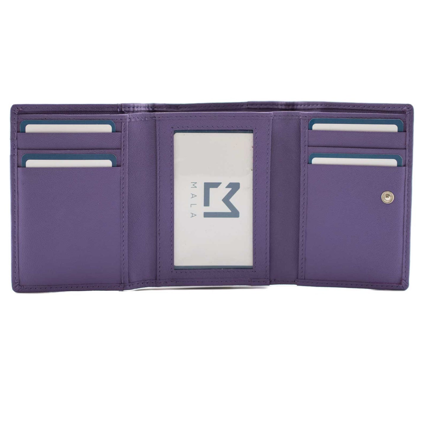 Mala Leather Purple Flower Trifold Purse - Cotswold Jewellery