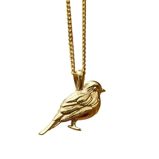 Pretty Golden Robin Necklace - Cotswold Jewellery