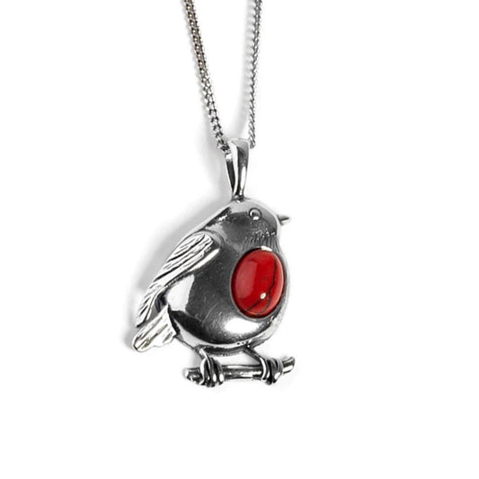 Robin Sterling Silver & Coral Necklace - Cotswold Jewellery